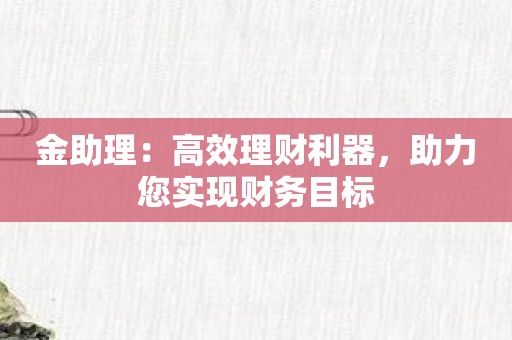 金助理：高效理财利器，助力您实现财务目标