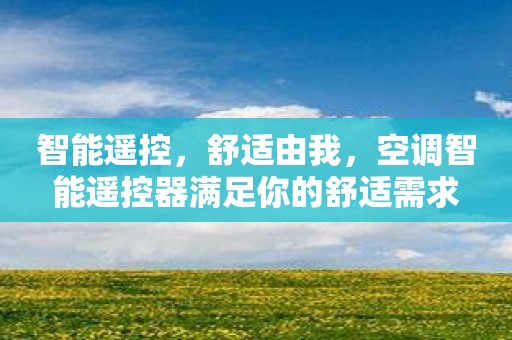 智能遥控，舒适由我，空调智能遥控器满足你的舒适需求