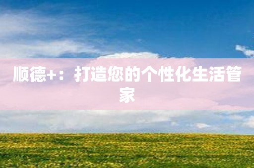 顺德+：打造您的个性化生活管家