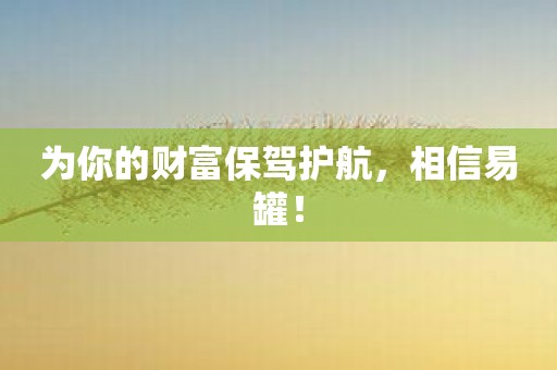 为你的财富保驾护航，相信易罐！