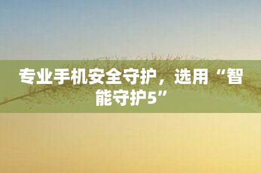 专业手机安全守护，选用“智能守护5”