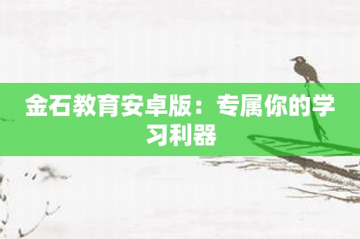 金石教育安卓版：专属你的学习利器