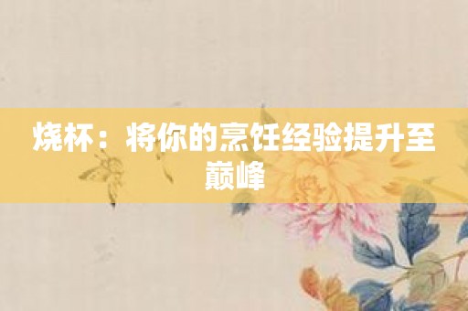 烧杯：将你的烹饪经验提升至巅峰