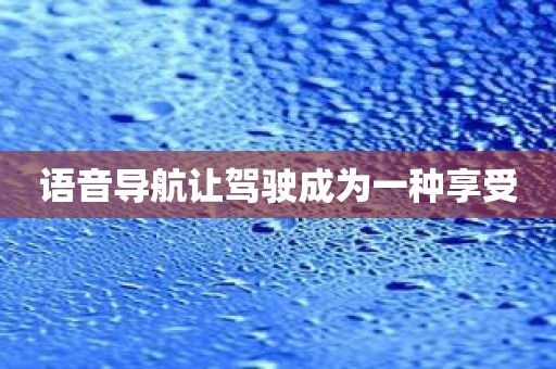语音导航让驾驶成为一种享受