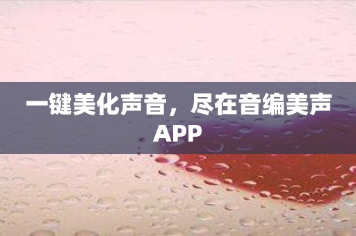 一键美化声音，尽在音编美声APP