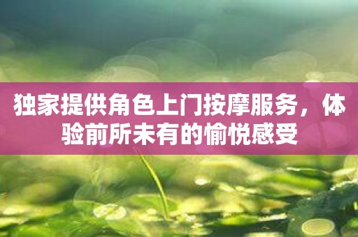 独家提供角色上门按摩服务，体验前所未有的愉悦感受