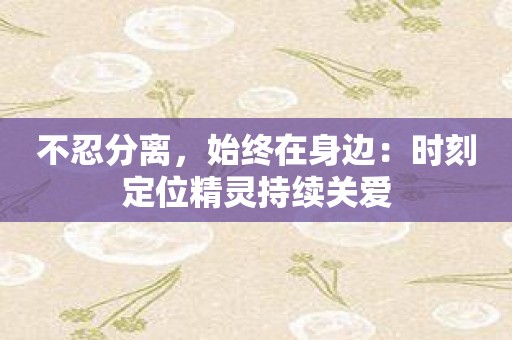 不忍分离，始终在身边：时刻定位精灵持续关爱