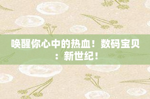 唤醒你心中的热血！数码宝贝：新世纪！