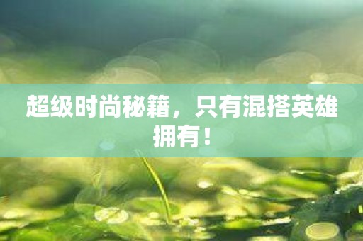 超级时尚秘籍，只有混搭英雄拥有！
