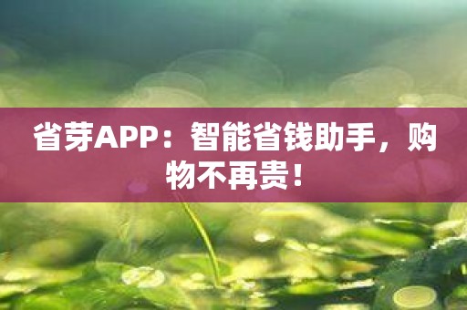 省芽APP：智能省钱助手，购物不再贵！