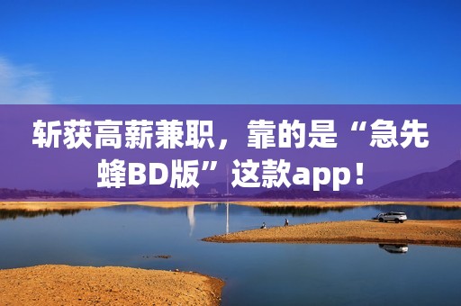 斩获高薪兼职，靠的是“急先蜂BD版”这款app！