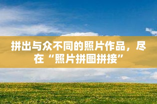 拼出与众不同的照片作品，尽在“照片拼图拼接”