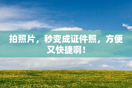 拍照片，秒变成证件照，方便又快捷啊！