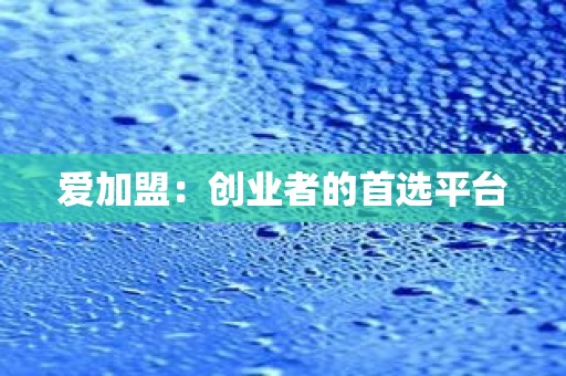 爱加盟：创业者的首选平台