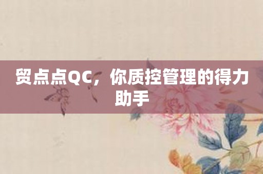 贸点点QC，你质控管理的得力助手