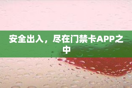 安全出入，尽在门禁卡APP之中
