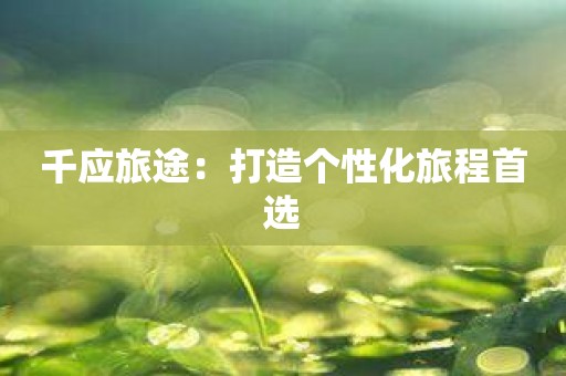 千应旅途：打造个性化旅程首选