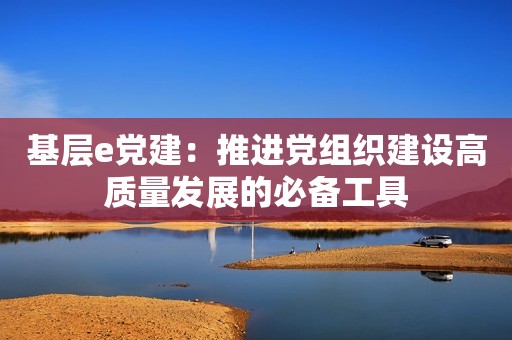 基层e党建：推进党组织建设高质量发展的必备工具