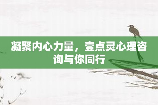 凝聚内心力量，壹点灵心理咨询与你同行
