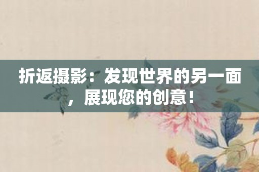 折返摄影：发现世界的另一面，展现您的创意！