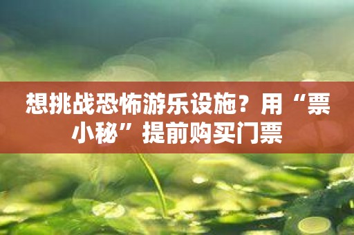 想挑战恐怖游乐设施？用“票小秘”提前购买门票