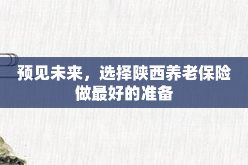 预见未来，选择陕西养老保险做最好的准备