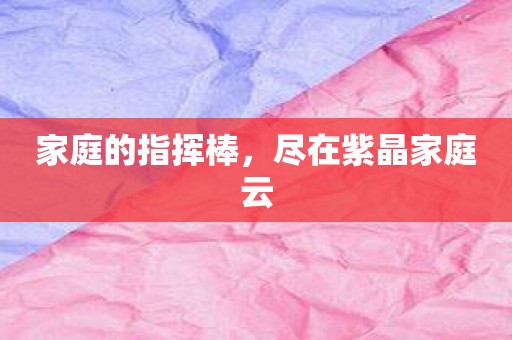家庭的指挥棒，尽在紫晶家庭云