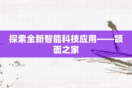 探索全新智能科技应用——颌面之家