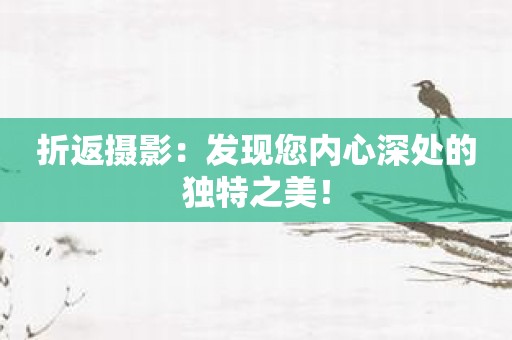 折返摄影：发现您内心深处的独特之美！