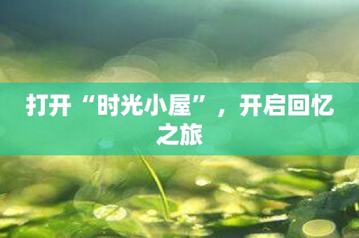 打开“时光小屋”，开启回忆之旅