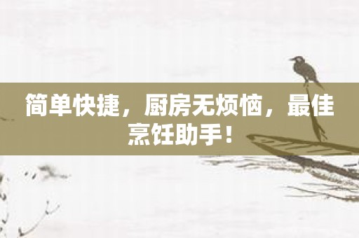 简单快捷，厨房无烦恼，最佳烹饪助手！