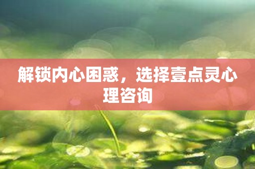 解锁内心困惑，选择壹点灵心理咨询