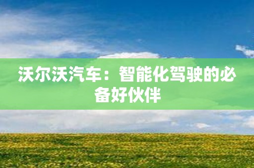 沃尔沃汽车：智能化驾驶的必备好伙伴