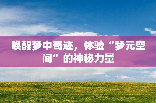 唤醒梦中奇迹，体验“梦元空间”的神秘力量