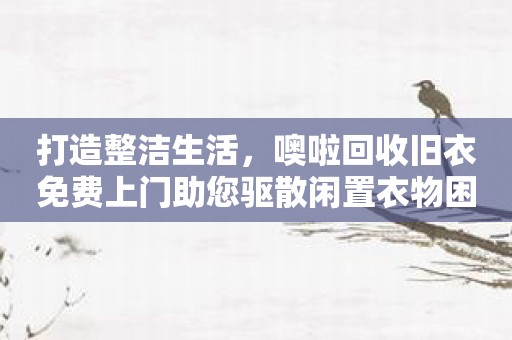 打造整洁生活，噢啦回收旧衣免费上门助您驱散闲置衣物困扰