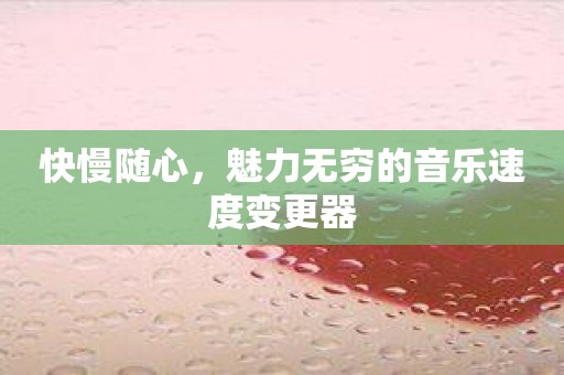 快慢随心，魅力无穷的音乐速度变更器