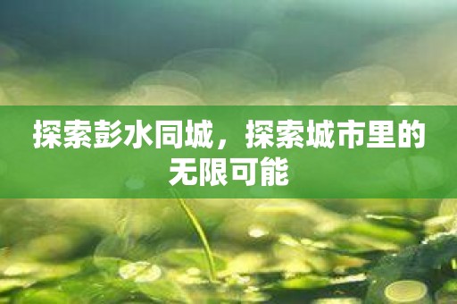 探索彭水同城，探索城市里的无限可能