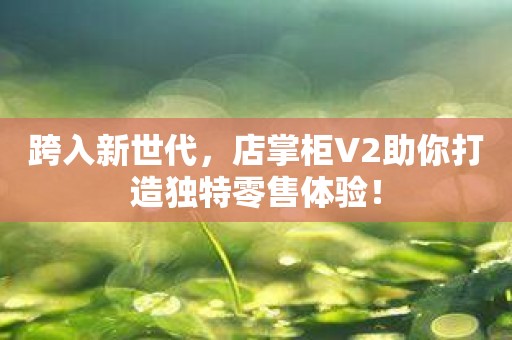 跨入新世代，店掌柜V2助你打造独特零售体验！