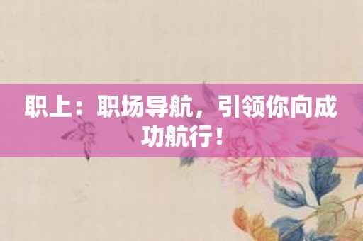 职上：职场导航，引领你向成功航行！