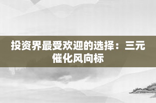 投资界最受欢迎的选择：三元催化风向标
