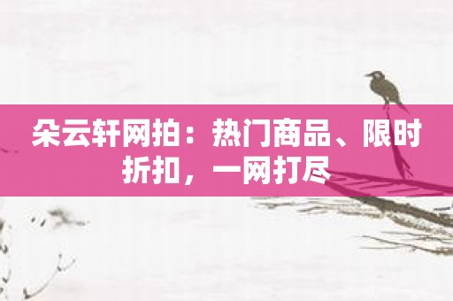 朵云轩网拍：热门商品、限时折扣，一网打尽