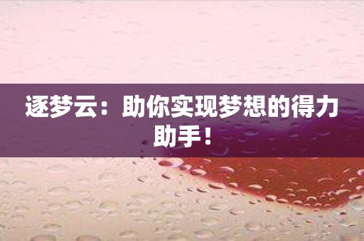 逐梦云：助你实现梦想的得力助手！