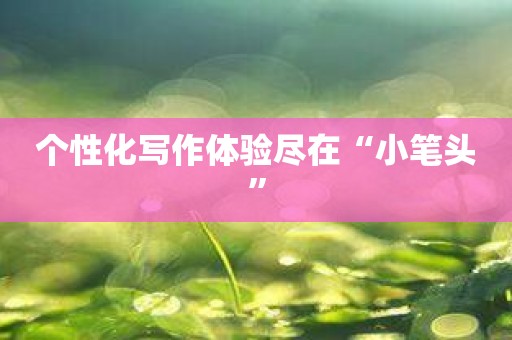个性化写作体验尽在“小笔头”