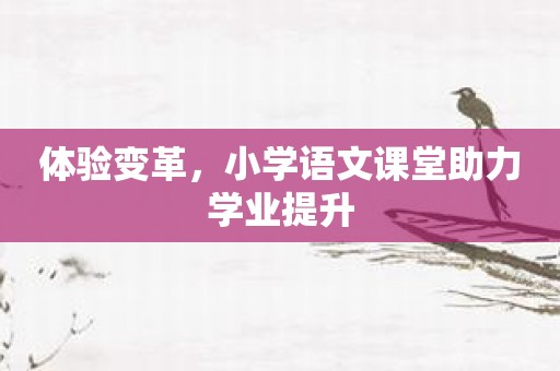 体验变革，小学语文课堂助力学业提升
