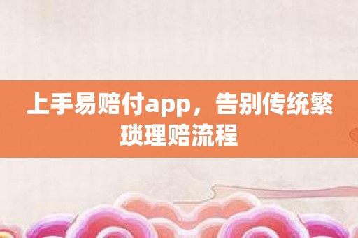 上手易赔付app，告别传统繁琐理赔流程