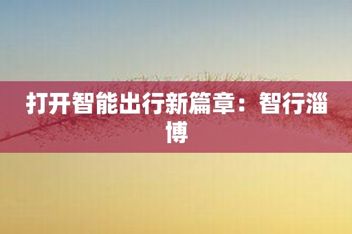 打开智能出行新篇章：智行淄博