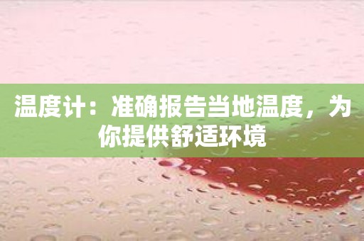 温度计：准确报告当地温度，为你提供舒适环境