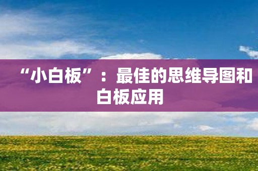 “小白板”：最佳的思维导图和白板应用