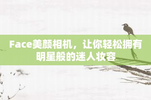 Face美颜相机，让你轻松拥有明星般的迷人妆容