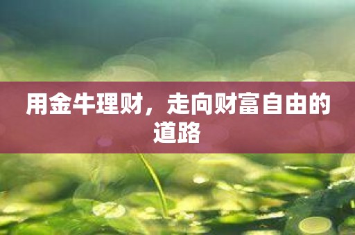 用金牛理财，走向财富自由的道路